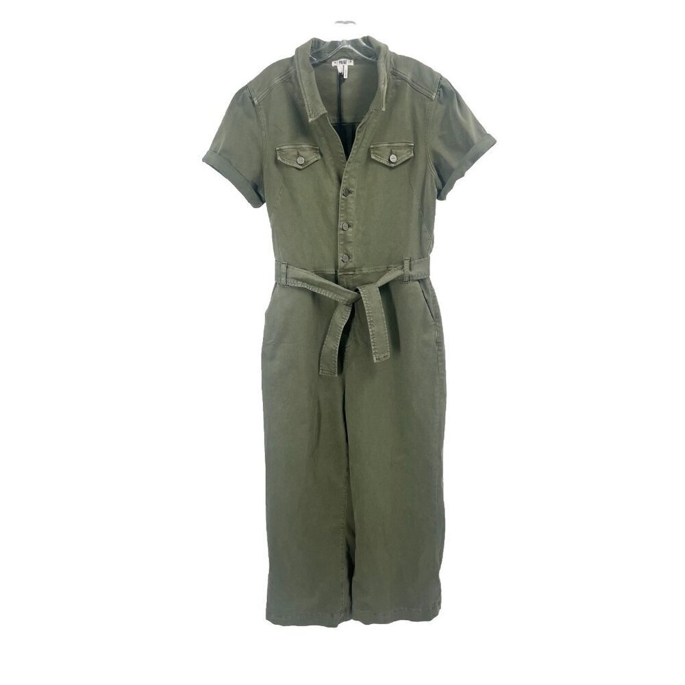 Paige Anessa Jumpsuit Denim Boilersuit Green Vintage Sz 14